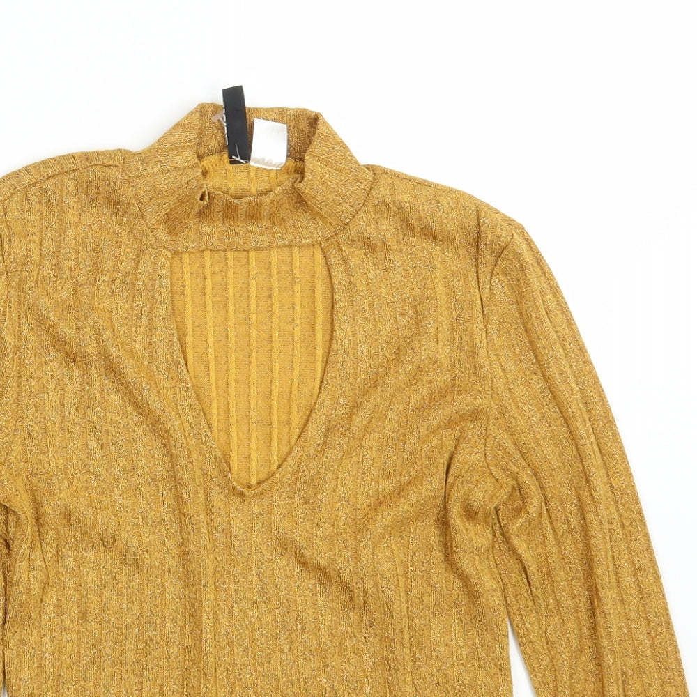 H&M Womens Gold   Pullover Sweatshirt Size S