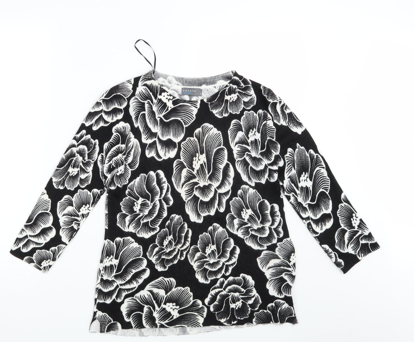 Womens UK Size 8 Papaya Black Pullover Jumper