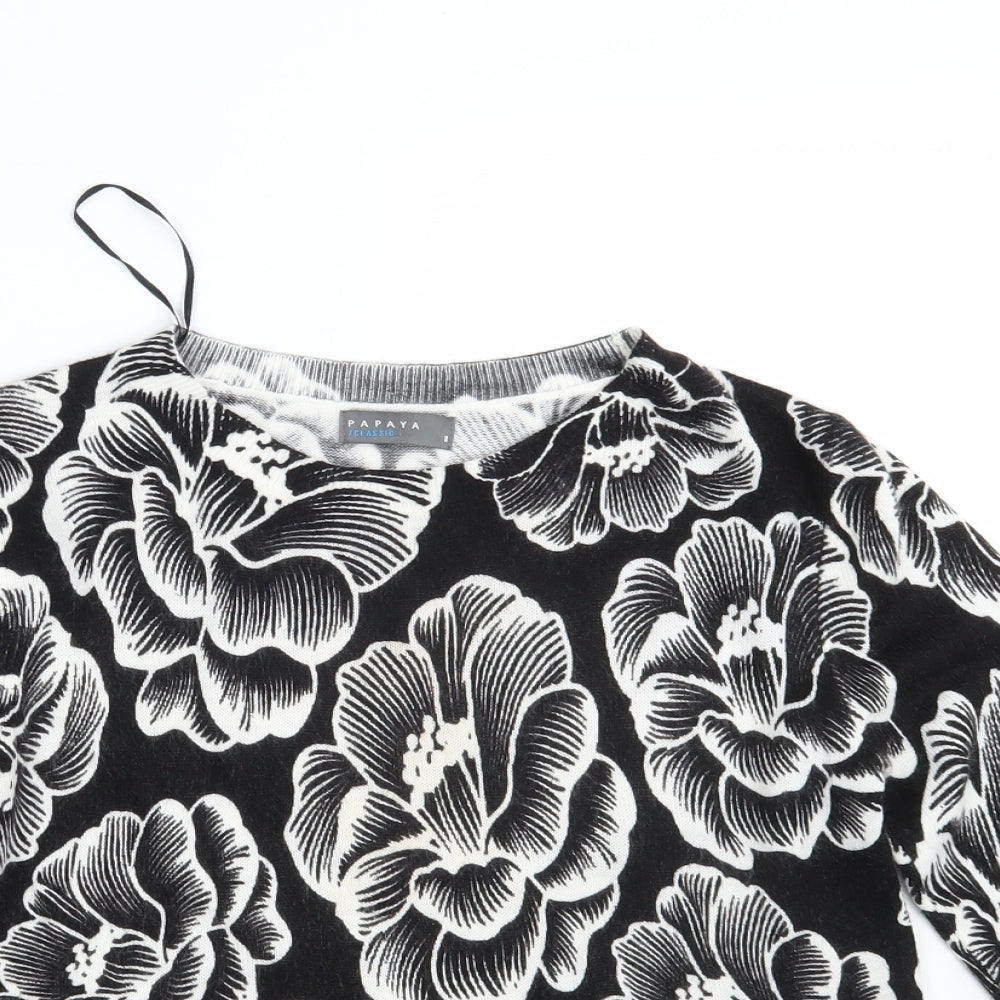 Womens UK Size 8 Papaya Black Pullover Jumper