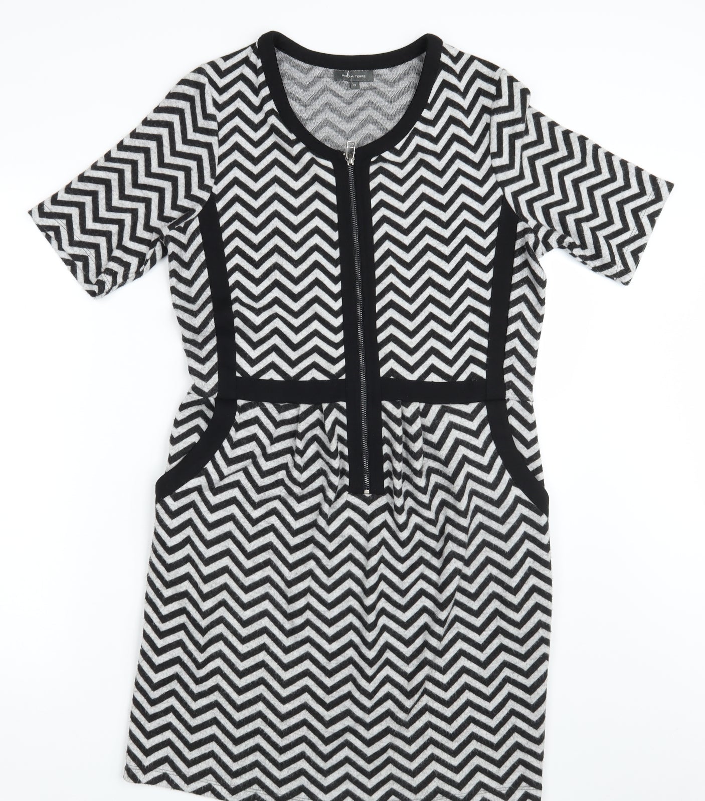 Pied A Terre Womens Black Argyle/Diamond  A-Line  Size 12