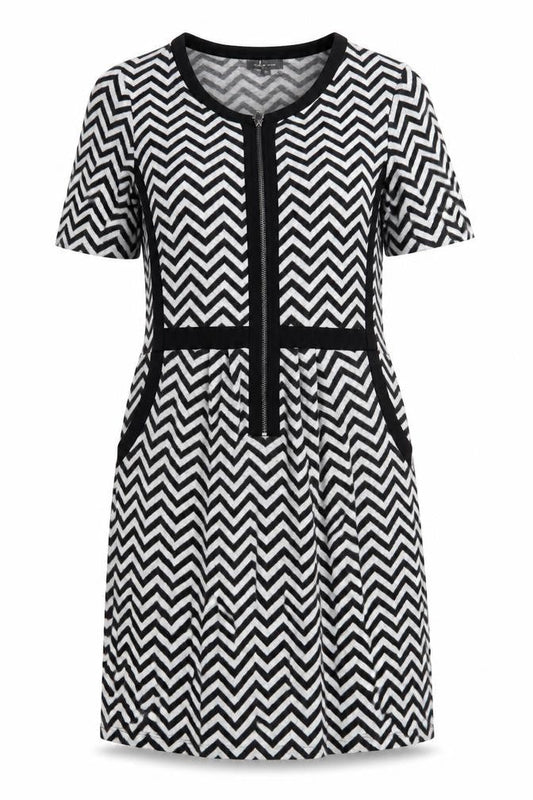Front view of Pied A Terre women’s black argyle/diamond a-line, size UK 12