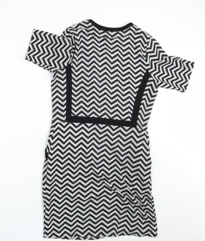 Pied A Terre Womens Black Argyle/Diamond  A-Line  Size 12