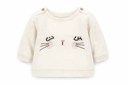 Front view of Tu girls’ ivory basic t-shirt size newborn
