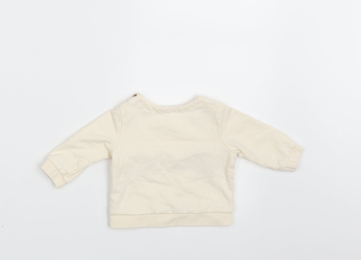 Back view of Tu girls’ ivory basic t-shirt size newborn