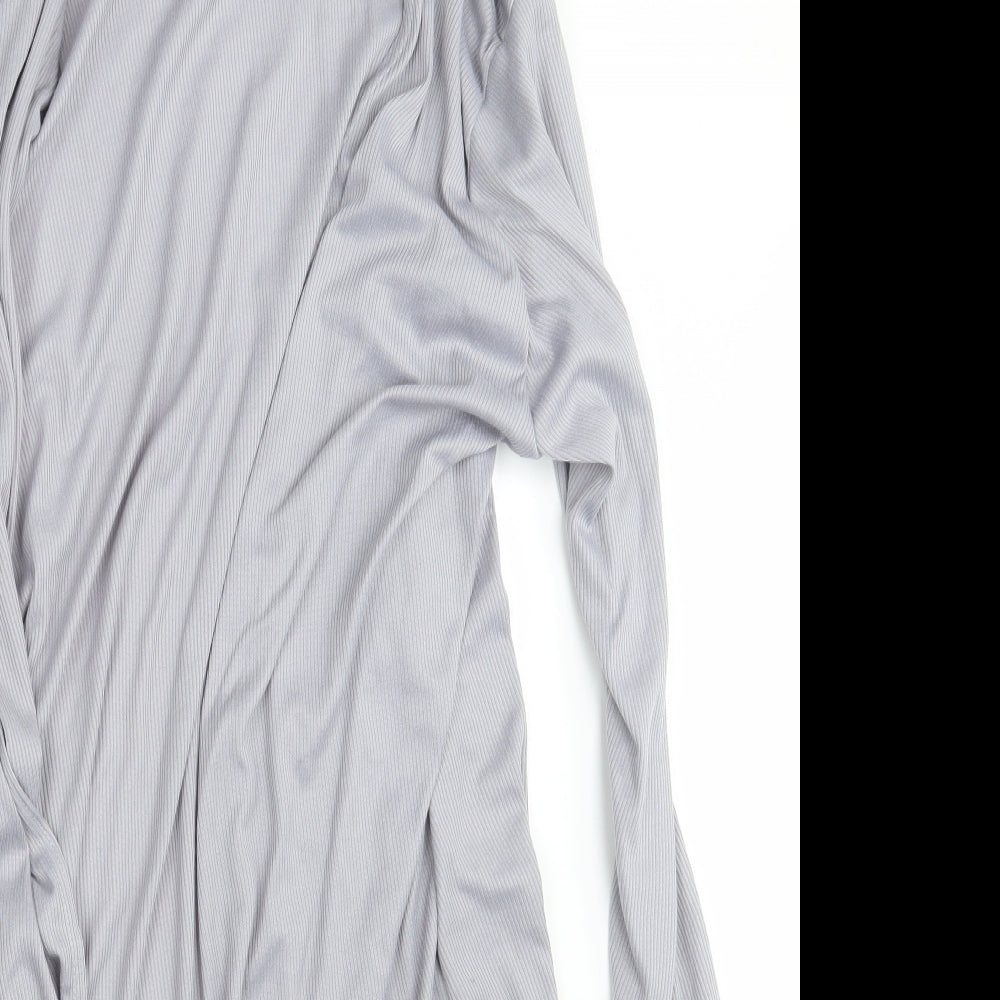 Boohoo Womens Grey   Wrap Dress  Size 42