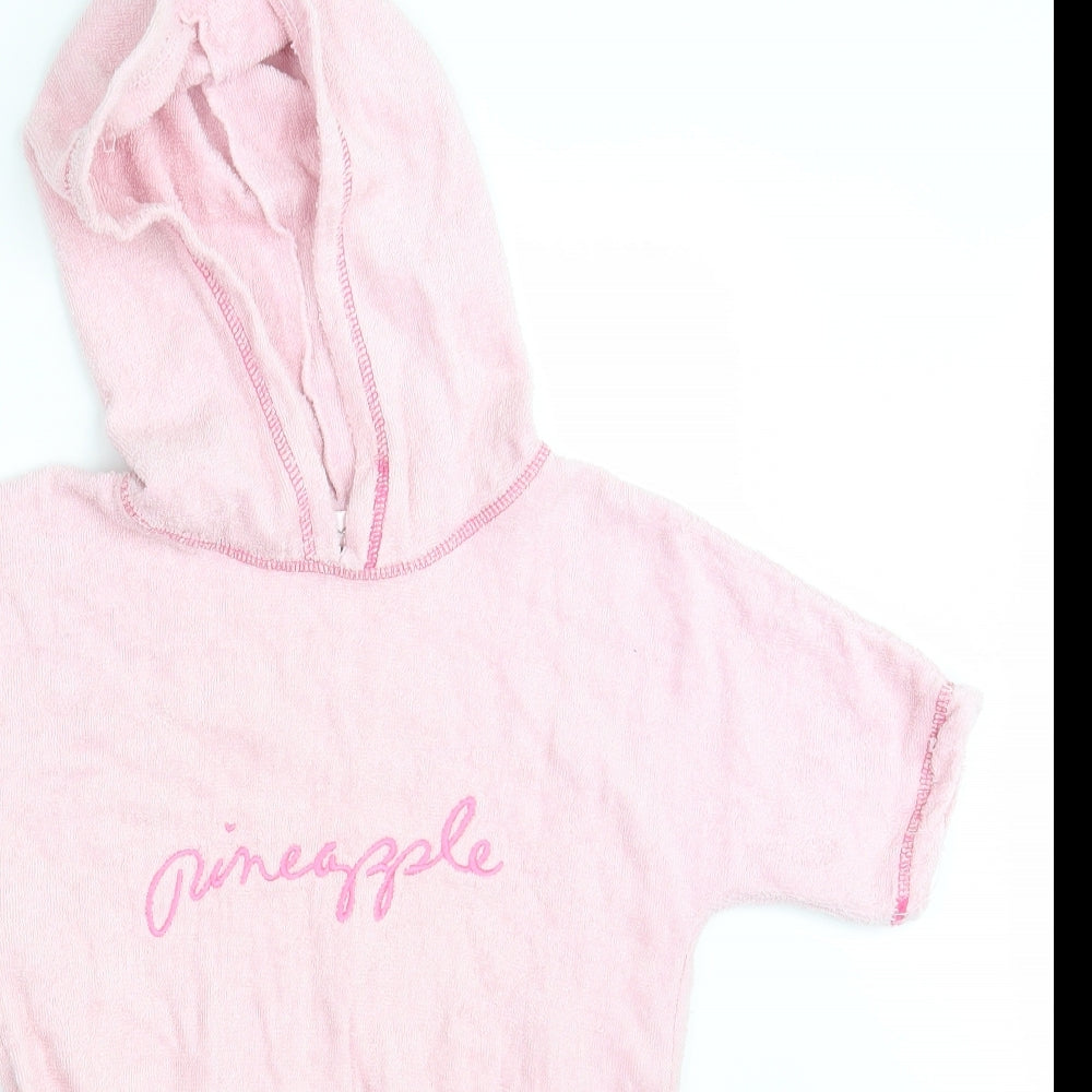 Close-up detail of Pineapple girls’ pink jumper, size 9-10, years