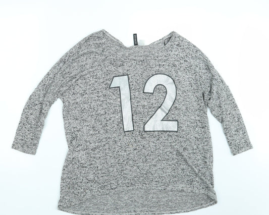 H&M Womens Grey   Pullover Sweatshirt Size M