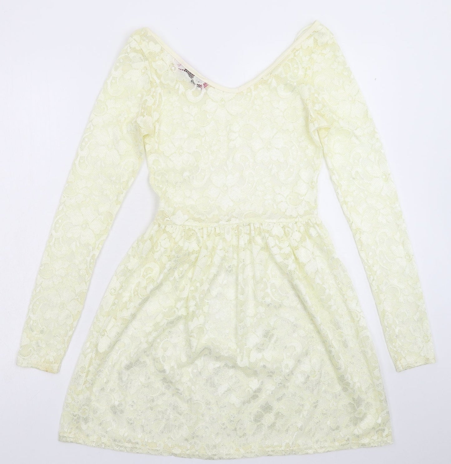 Boohoo Womens White  Lace Fit & Flare  Size 8