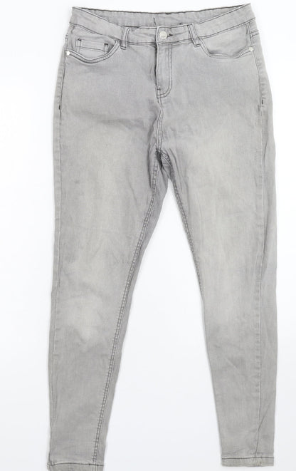 Womens UK Size 14 Preworn Extra-Slim Fit Skinny Grey Jeans