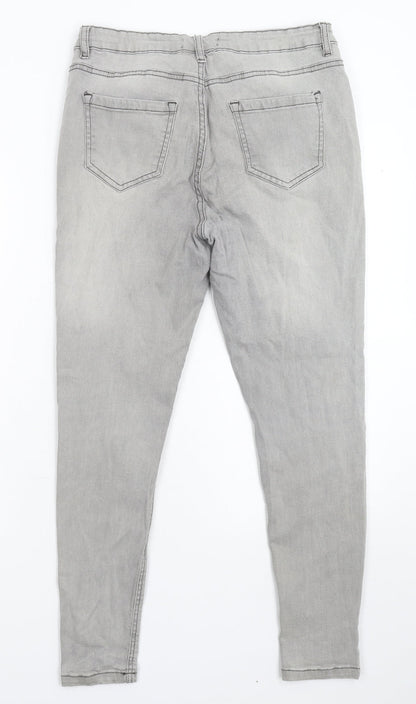 Womens UK Size 14 Preworn Extra-Slim Fit Skinny Grey Jeans