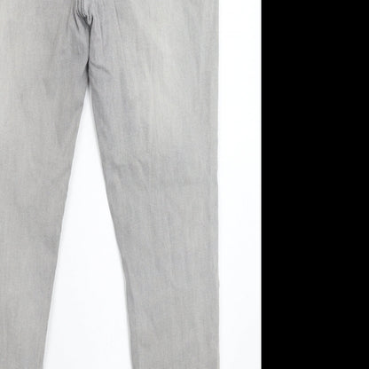 Womens UK Size 14 Preworn Extra-Slim Fit Skinny Grey Jeans