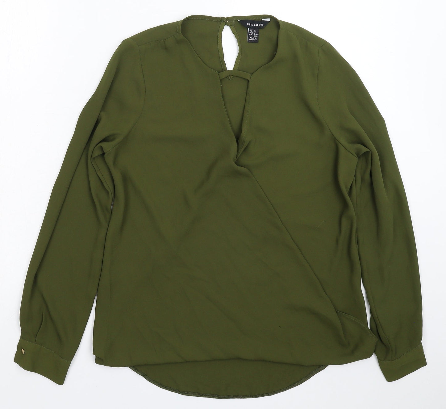 Womens UK Size 8 New Look Green Basic Blouse