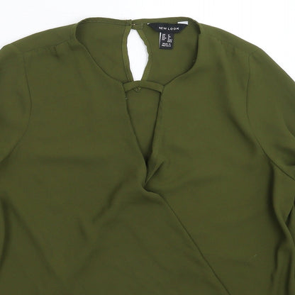 Womens UK Size 8 New Look Green Basic Blouse