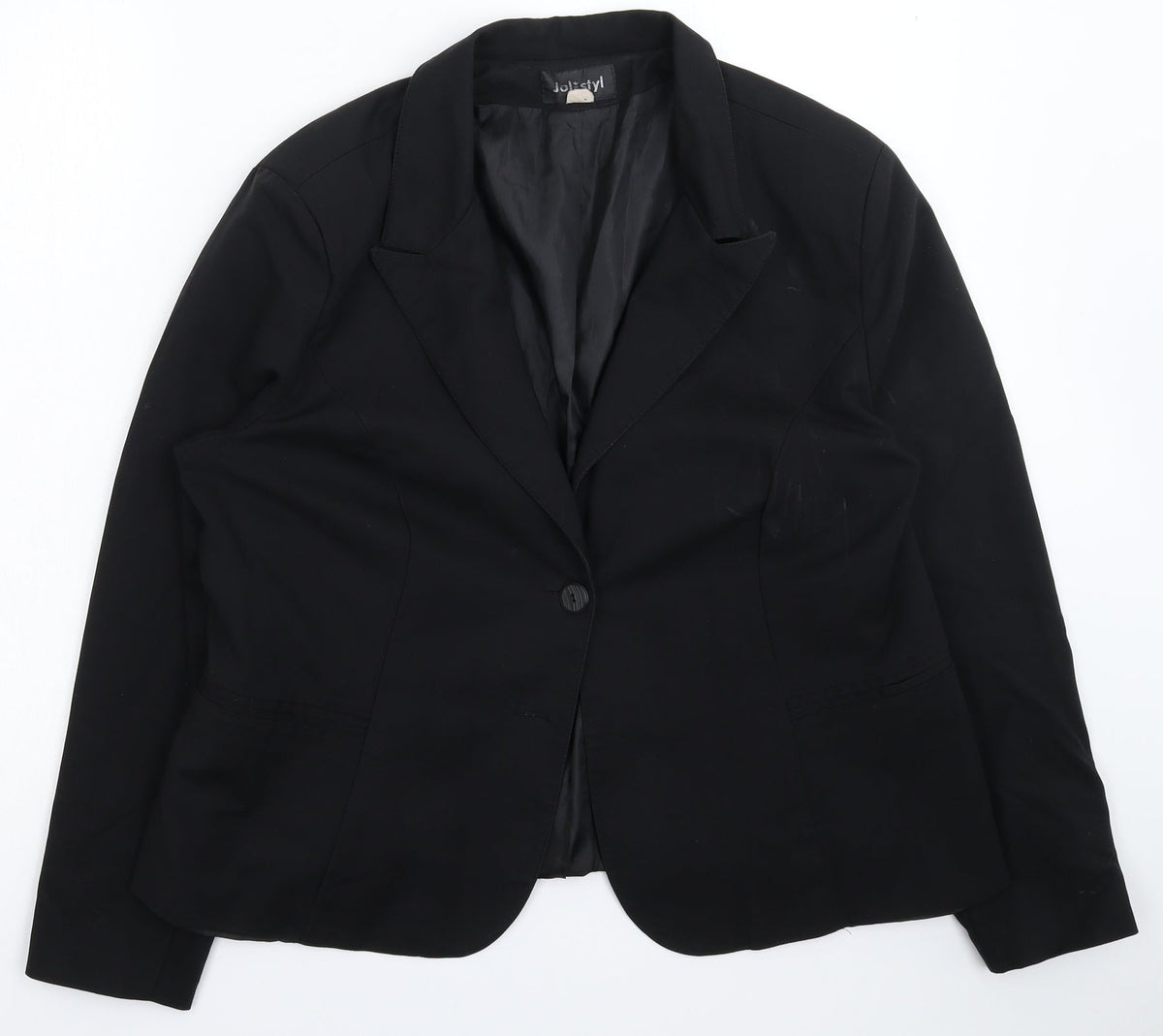 Additional front view of JOL Styl women’s black jacket suit jacket, size UK 16