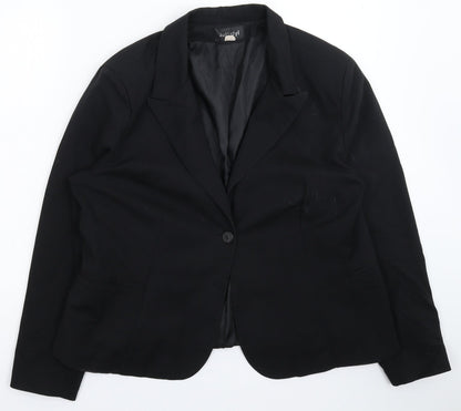 Additional front view of JOL Styl women’s black jacket suit jacket, size UK 16