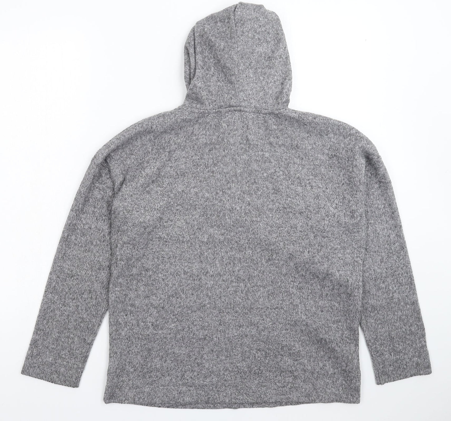 TU Womens Grey  Fleece Pullover Hoodie Size 10