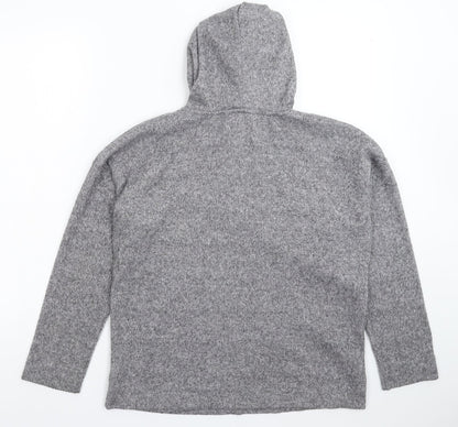 TU Womens Grey  Fleece Pullover Hoodie Size 10