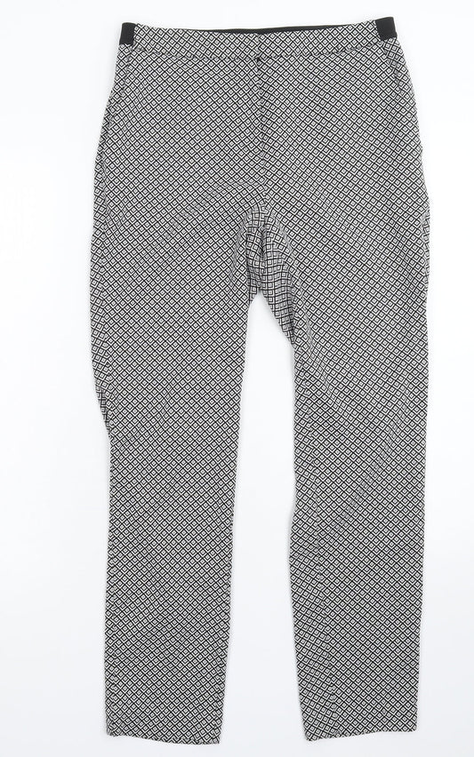 Nutmeg Womens Multicoloured Geometric  Trousers  Size 10 L25 in