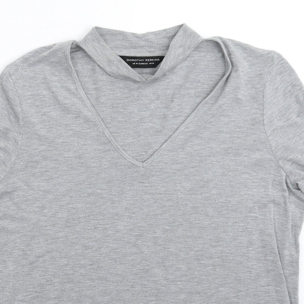 Womens UK Size 14 Dorothy Perkins Grey Basic T-Shirt