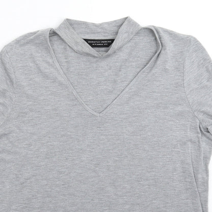Womens UK Size 14 Dorothy Perkins Grey Basic T-Shirt