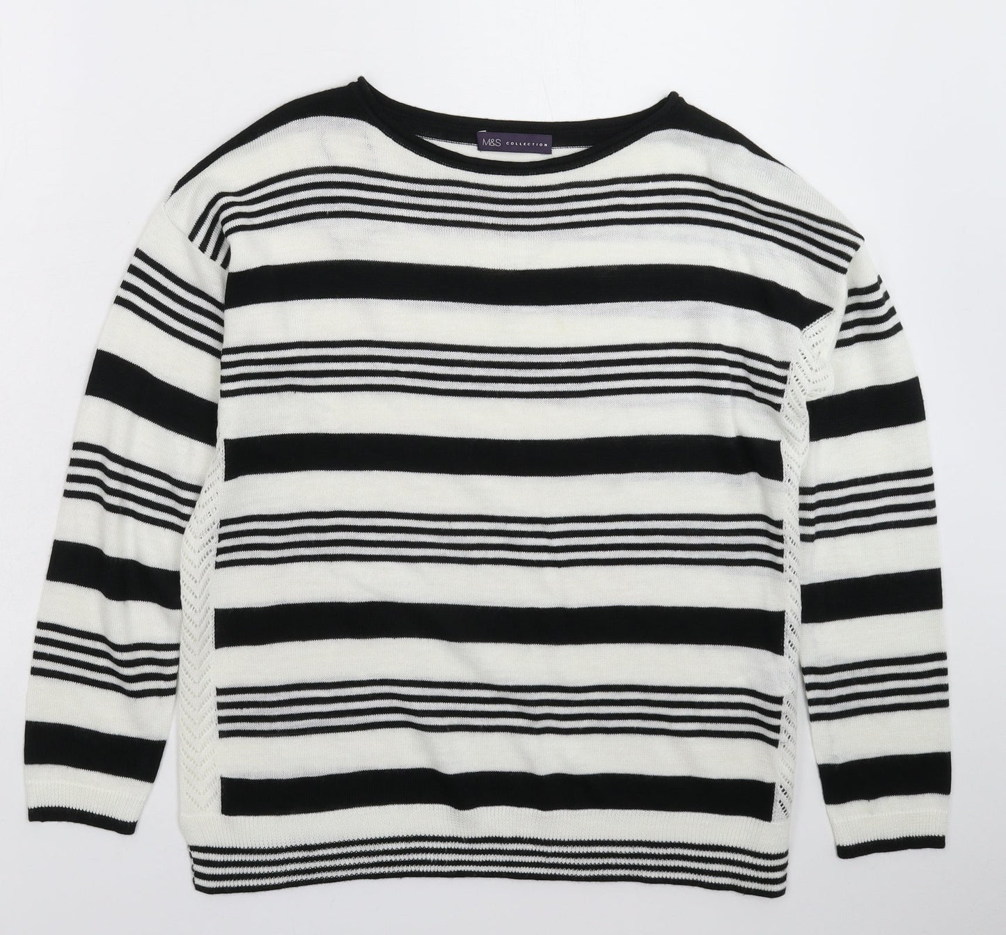 Marks and Spencer Womens Multicoloured Striped Knit Pullover Jumper Size 12