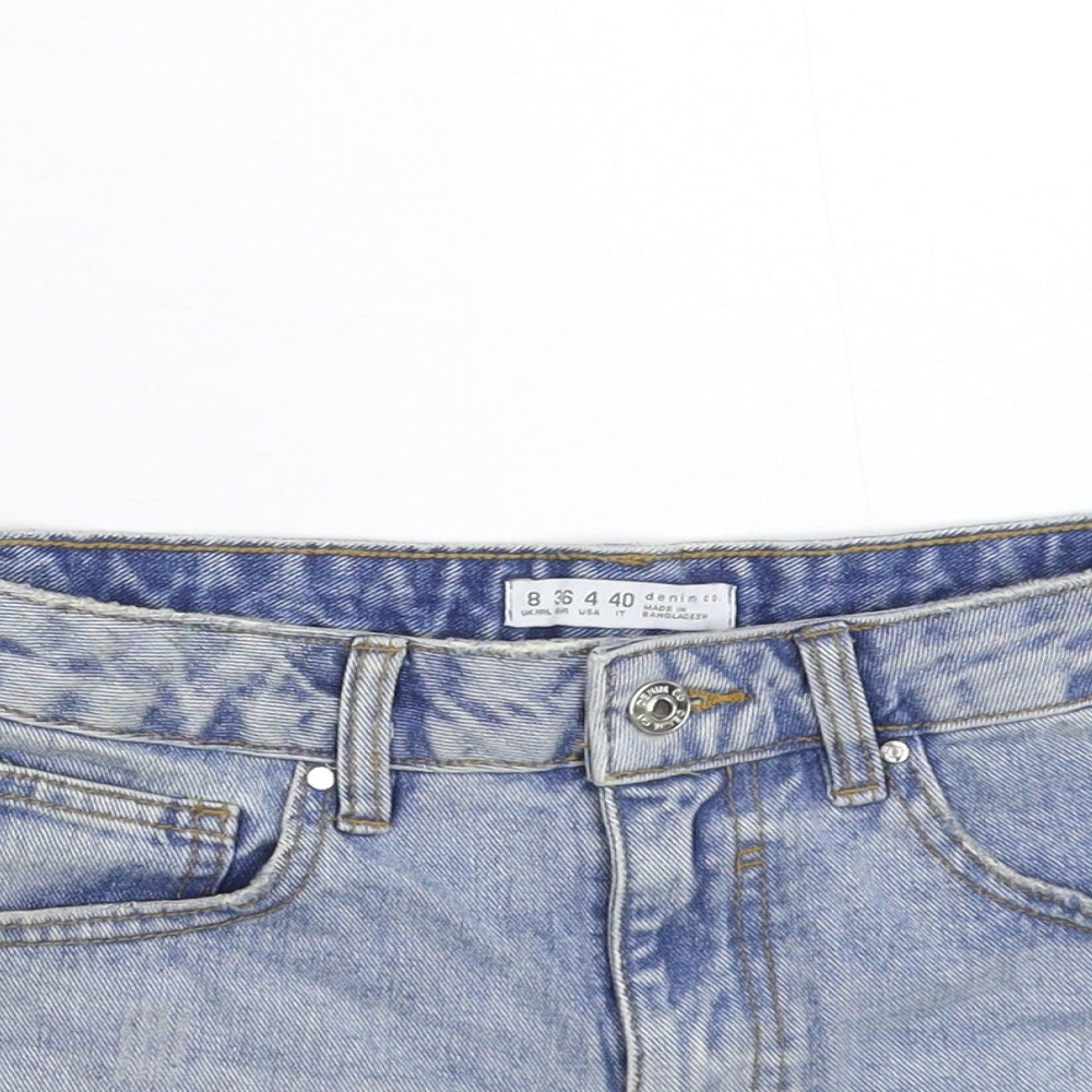 Denim & Co. Womens Blue  Denim Hot Pants Shorts Size 8 - Distressed