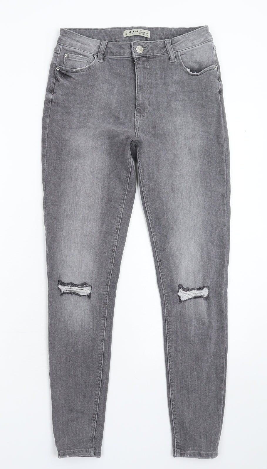 Denim & Co. Womens Grey  Denim Skinny Jeans Size 10 L27 in