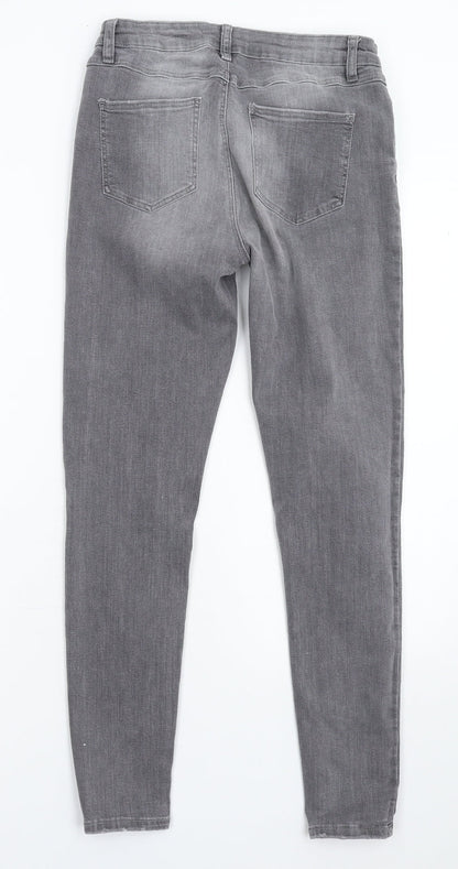 Denim & Co. Womens Grey  Denim Skinny Jeans Size 10 L27 in