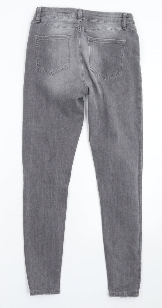 Denim & Co. Womens Grey  Denim Skinny Jeans Size 10 L27 in