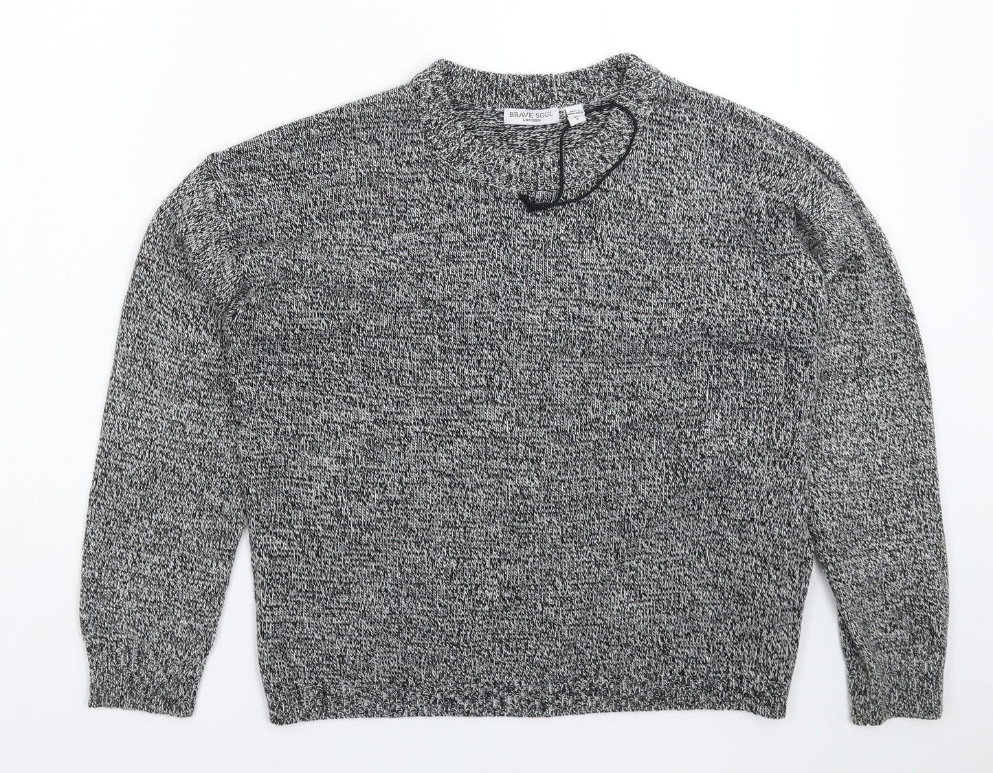Womens UK Size S Brave Soul Grey Pullover Jumper