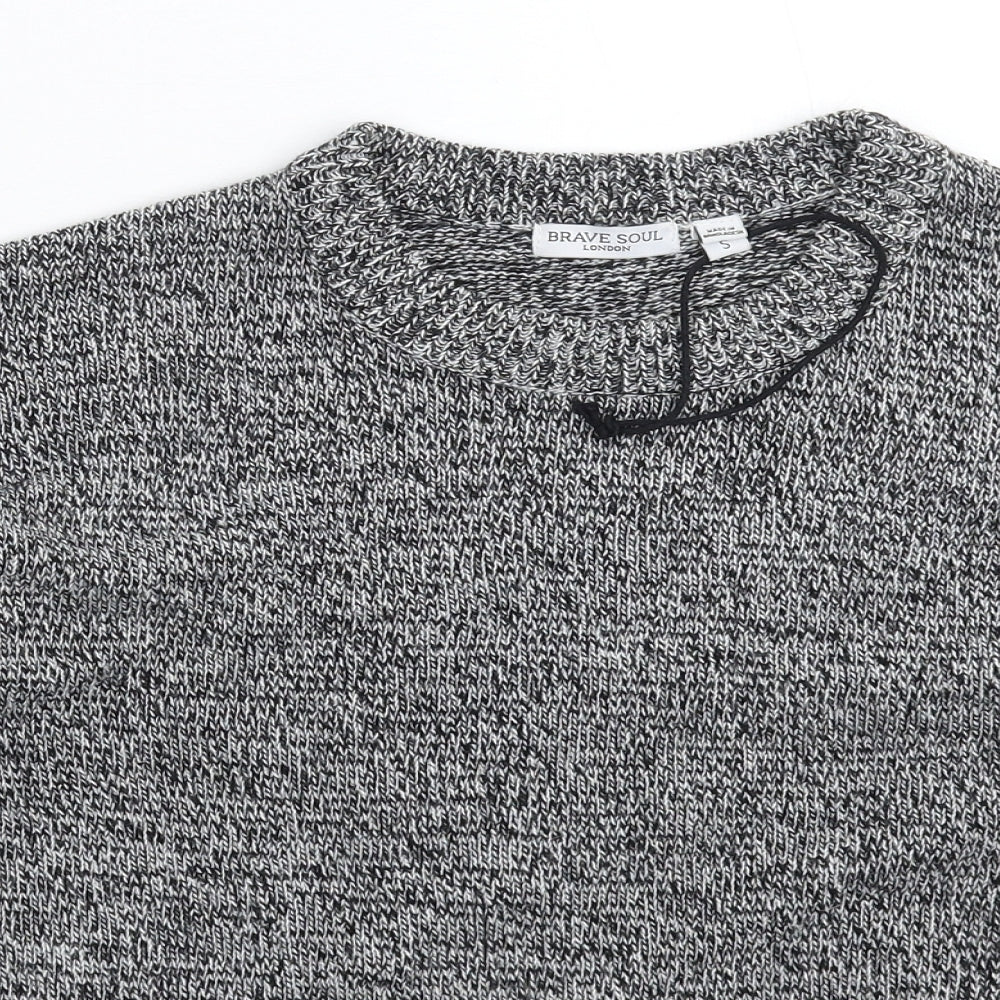 Womens UK Size S Brave Soul Grey Pullover Jumper