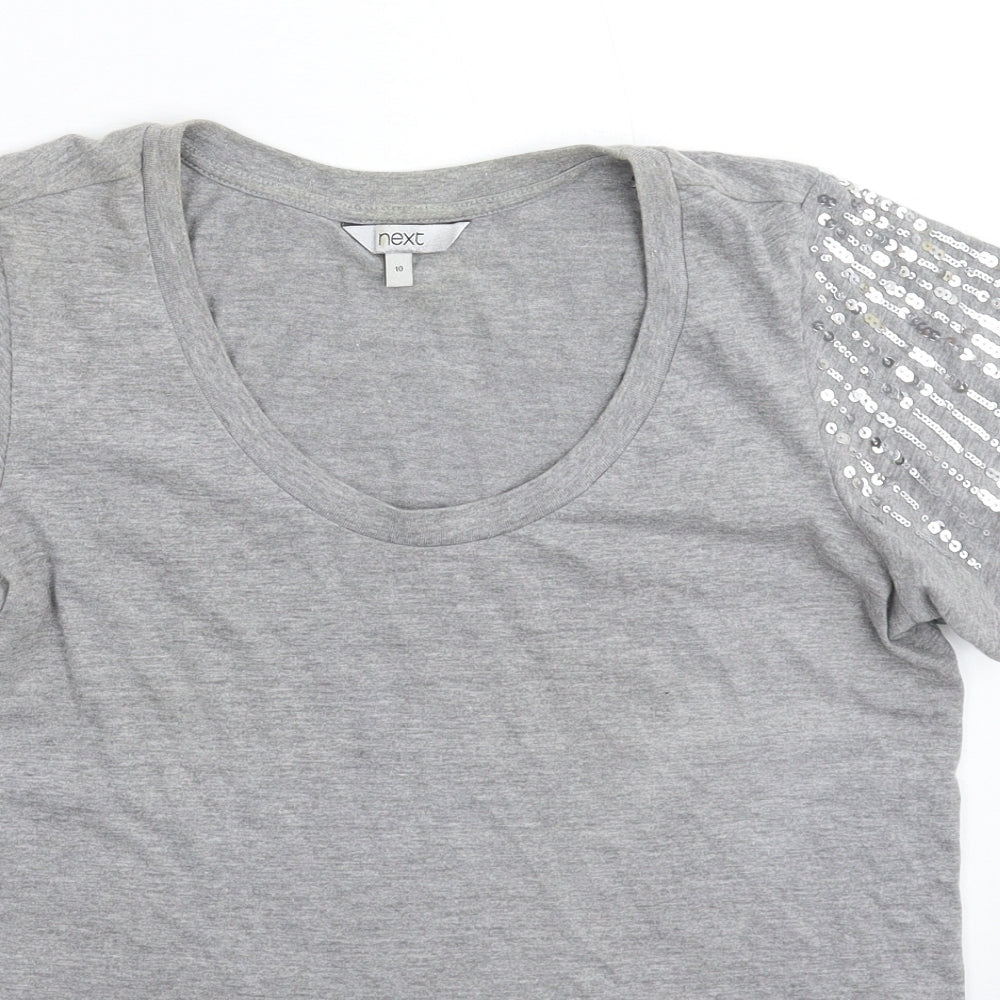 Womens UK Size 10 NEXT Grey Basic T-Shirt