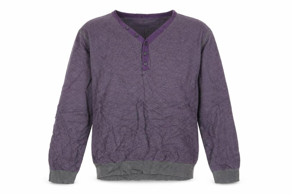 Front view of rice-37 men’s multicoloured striped jumper, size L