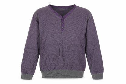 Front view of rice-37 men’s multicoloured striped jumper, size L