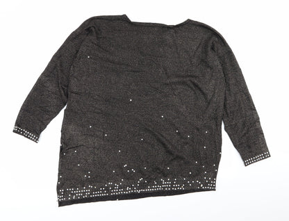 Evans Womens Multicoloured Geometric  Pullover Jumper Size 20