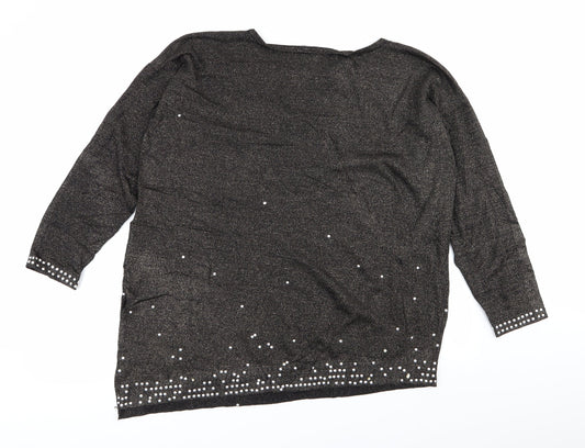 Evans Womens Multicoloured Geometric  Pullover Jumper Size 20