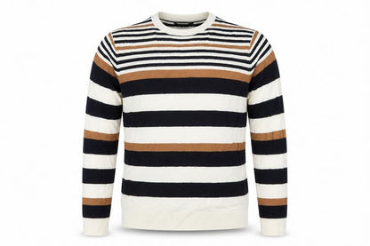Cedarwood State Mens Multicoloured Striped Pullover Jumper Size M