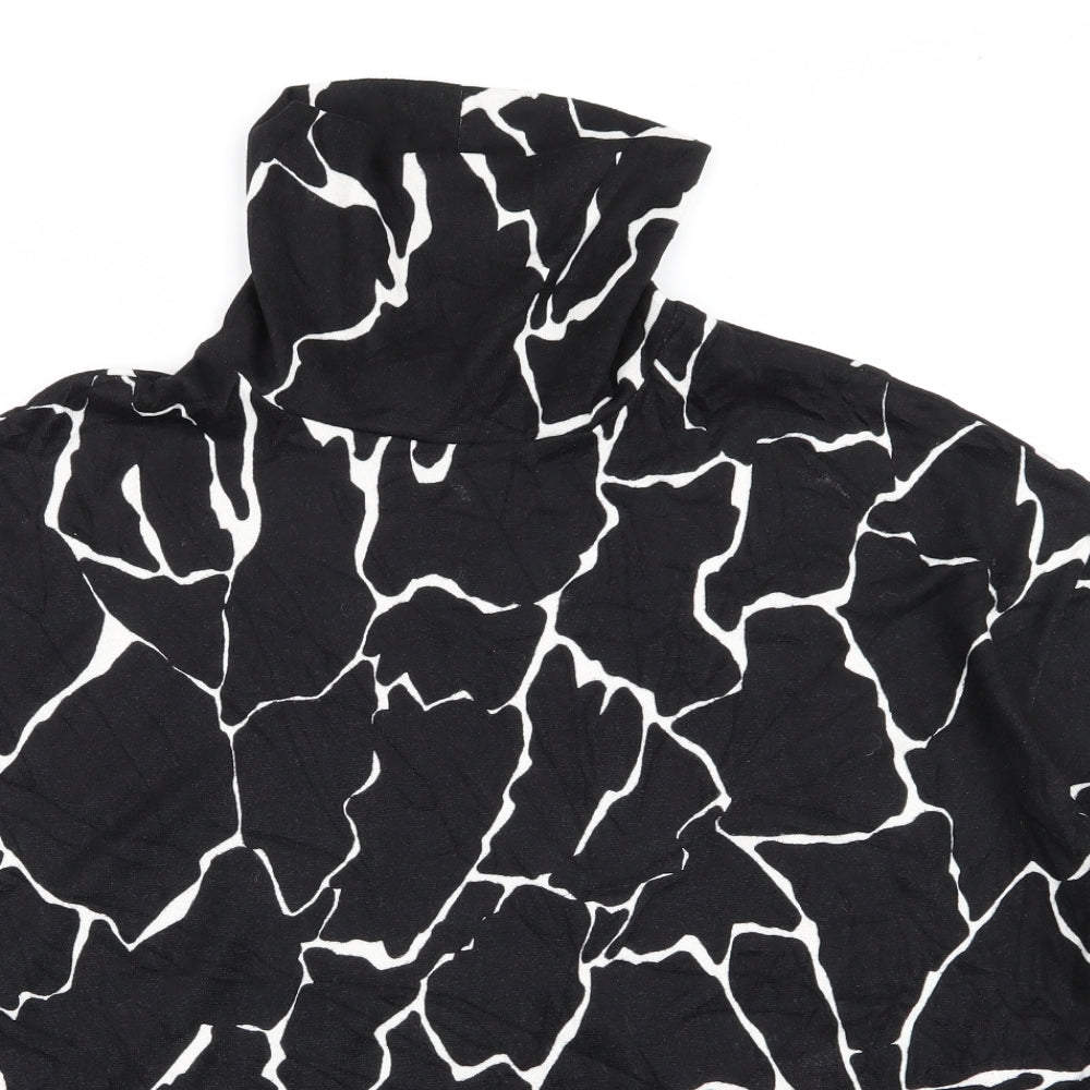 TU Womens Black Geometric  Basic T-Shirt Size 14