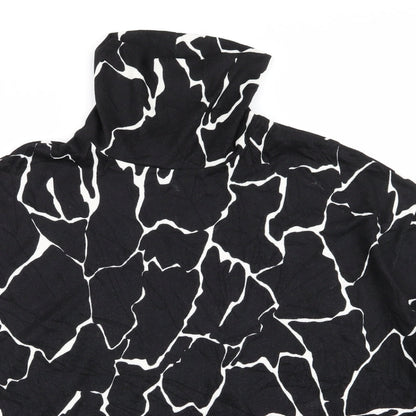 TU Womens Black Geometric  Basic T-Shirt Size 14