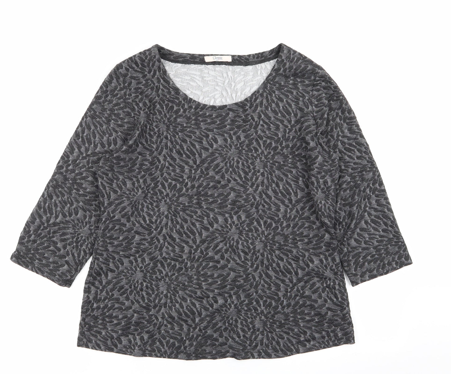 M&S Womens Grey Geometric   T-Shirt Size 14