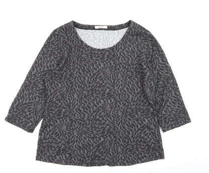 M&S Womens Grey Geometric   T-Shirt Size 14