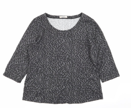 M&S Womens Grey Geometric   T-Shirt Size 14