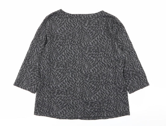 M&S Womens Grey Geometric   T-Shirt Size 14