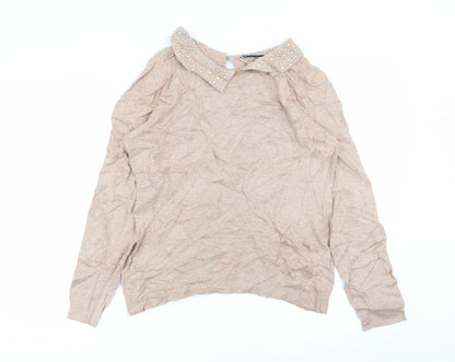 Womens UK Size M Preworn Beige Pullover Jumper