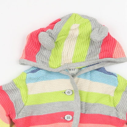 Gap Boys Multicoloured Striped  Cardigan Jumper Size 3-6 Months