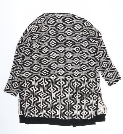 Back view of nect women’s multicoloured geometric cardigan jumper, size L