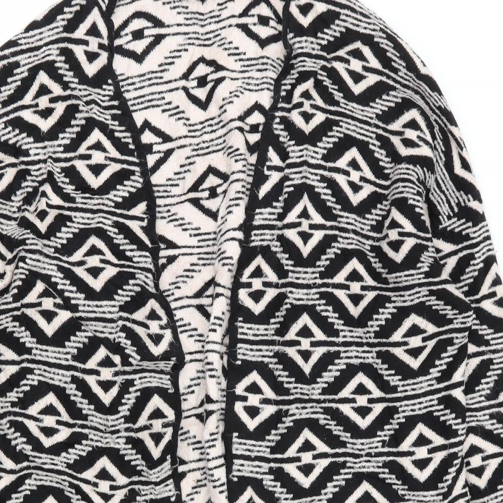 Close-up detail of nect women’s multicoloured geometric cardigan jumper, size L