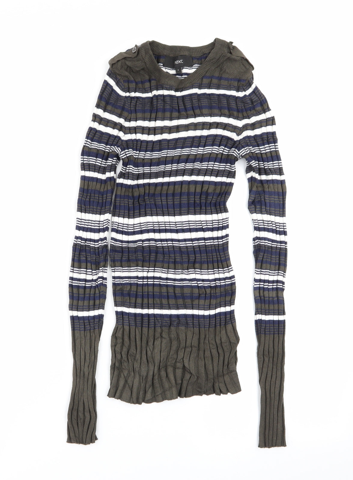 NEXT Womens Multicoloured Striped  Basic T-Shirt Size 6