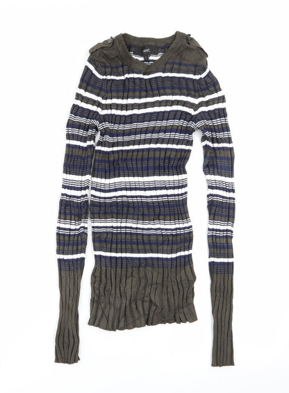 NEXT Womens Multicoloured Striped  Basic T-Shirt Size 6