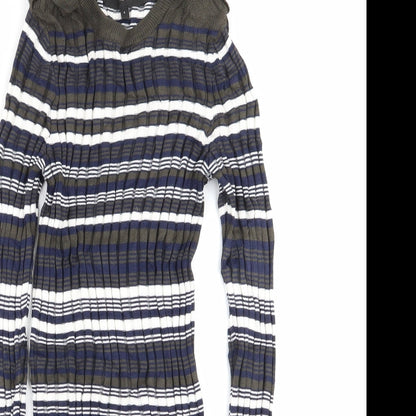 NEXT Womens Multicoloured Striped  Basic T-Shirt Size 6